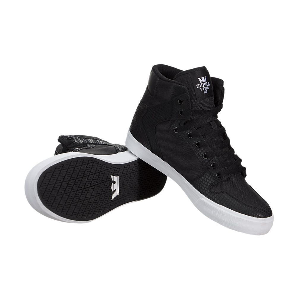 Baskets Montantes Supra Vaider Noir Black/Snake-White Homme | SAY-49260417